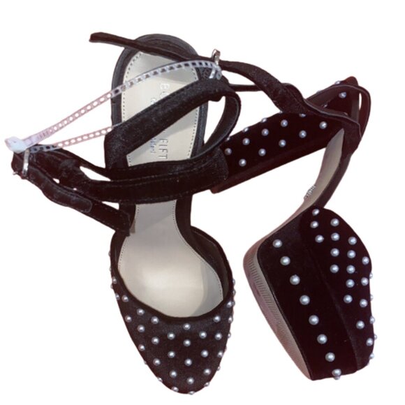 Antonio Melani Velvet Pearl Dress Platform Pumps Born On Fifth Emily Size 9.5 - Picture 3 of 4